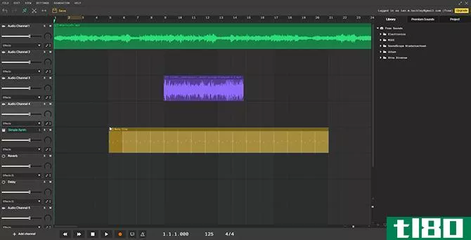 Soundation browser multitrack audio editor