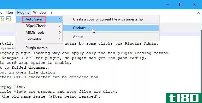 A new plugin installed on the Plugins menu in Notepad++