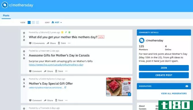 Reddit's r/MothersDay has fantastic ideas and discussi*** for gifts to get your mom