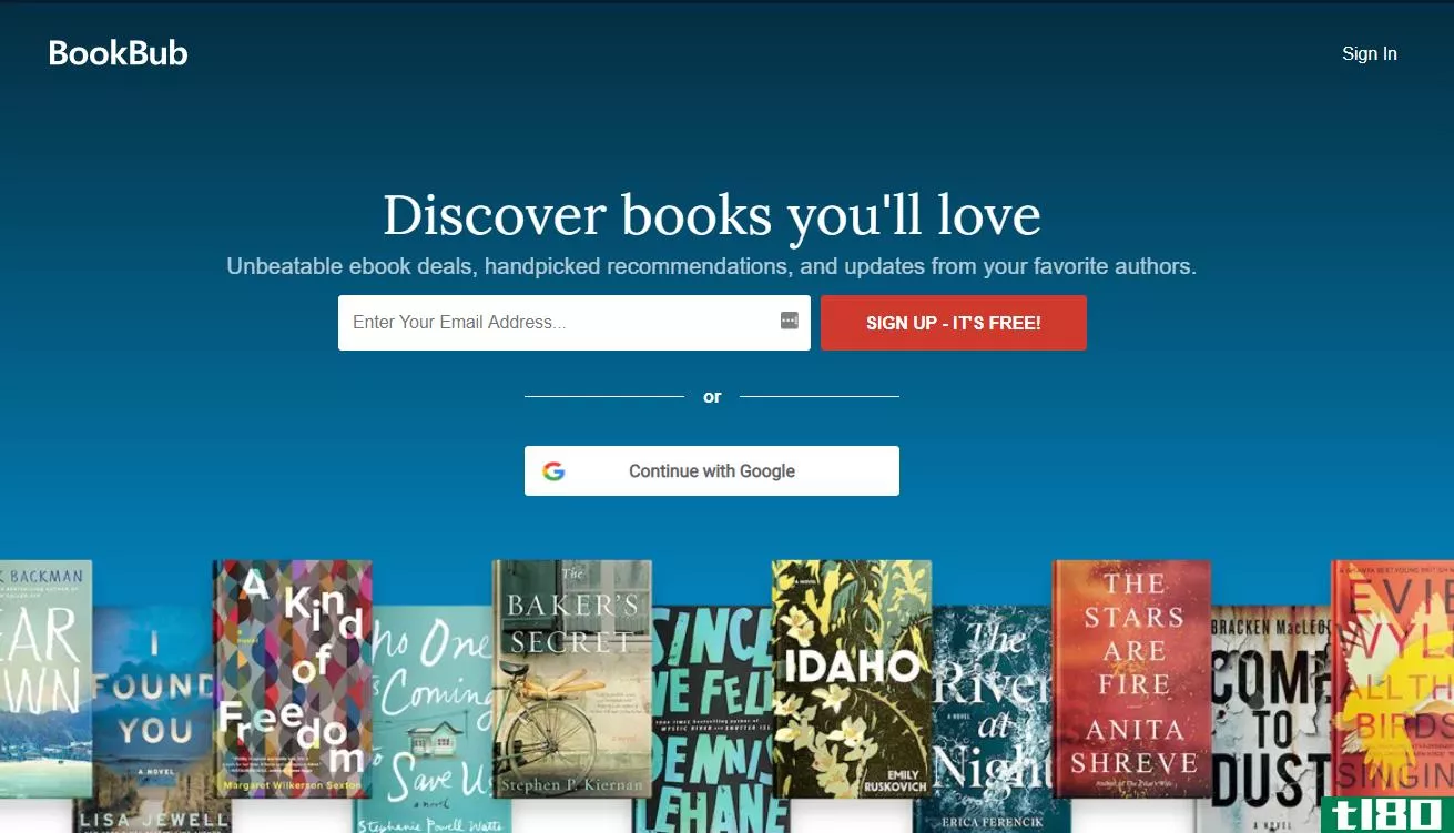 bookbub homepage
