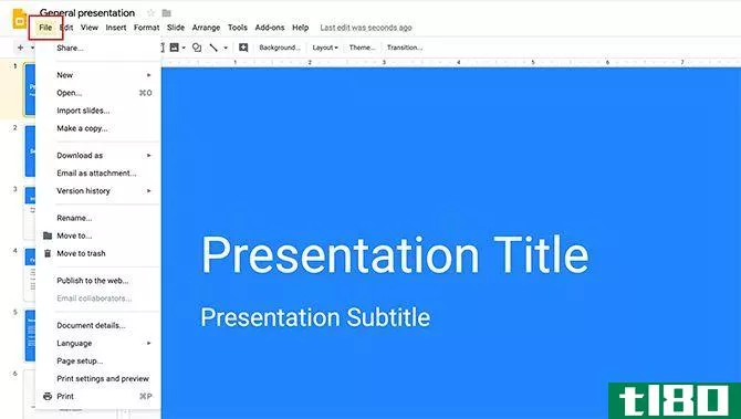 How to Create a Presentation Google Slides File Menu