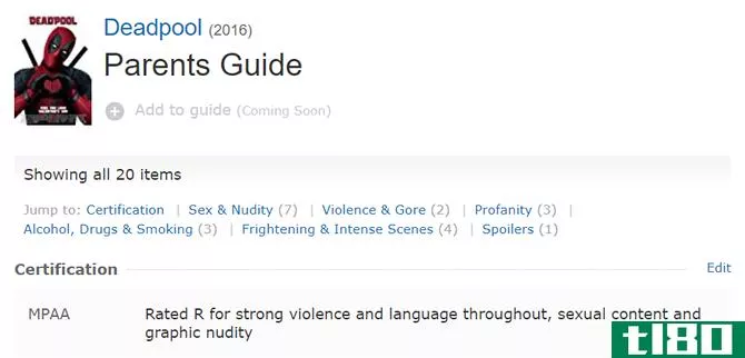 IMDb Content Advisory Guide