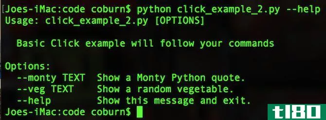 Python Click automatically generated help screen