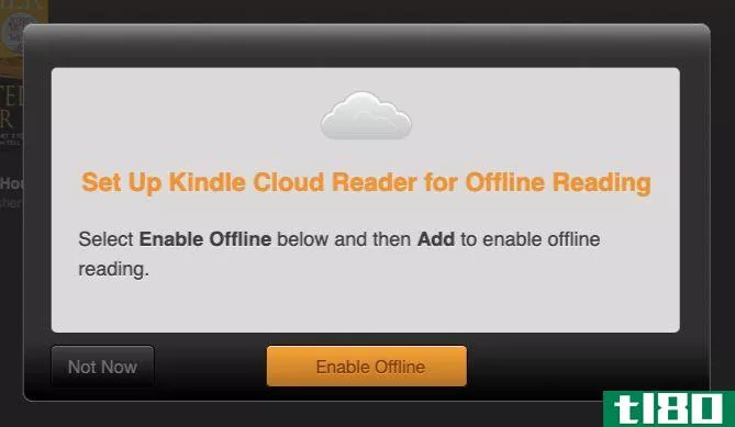Enable offline mode prompt in Kindle Cloud Reader