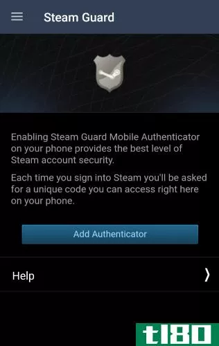 Steam App Add Authenticator Screen