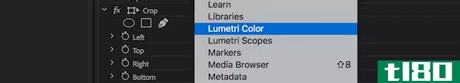 Lumetri Color menu option