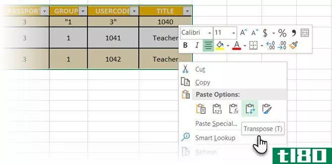 Change Rows Into Columns in a Table