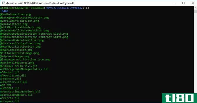 Browse Windows system folders in Bash
