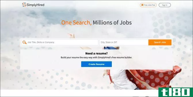 Simply Hired Job Search Main Page