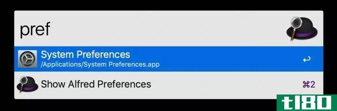 Alfred search bringing up preferences