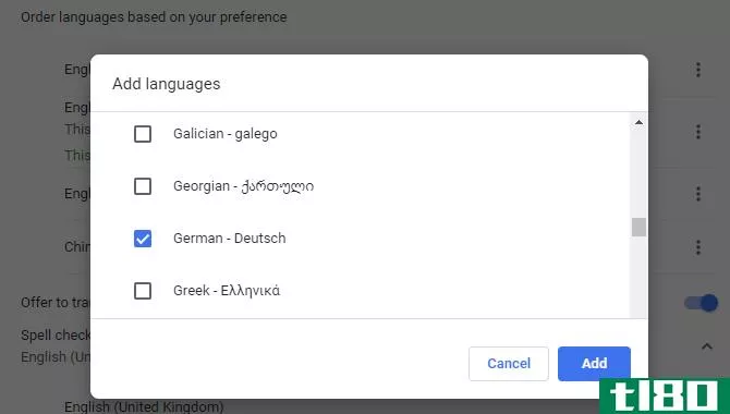 Add languages to Google Chrome.