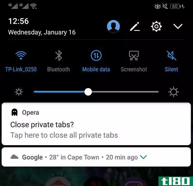 close all tabs private mode opera screenshot