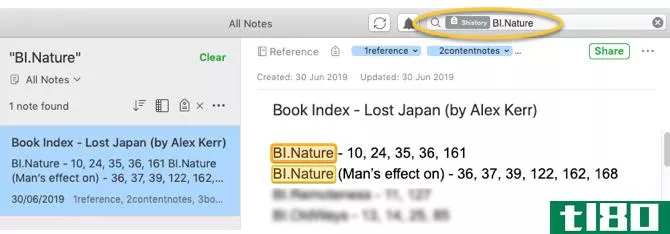 granular book index search evernote