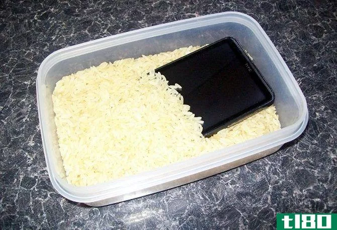 Submerge a wet phone or tablet in rice to save it from water damage