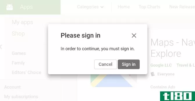 Google Play sign in required
