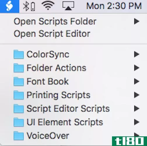 The menu bar item for Scripts Editor