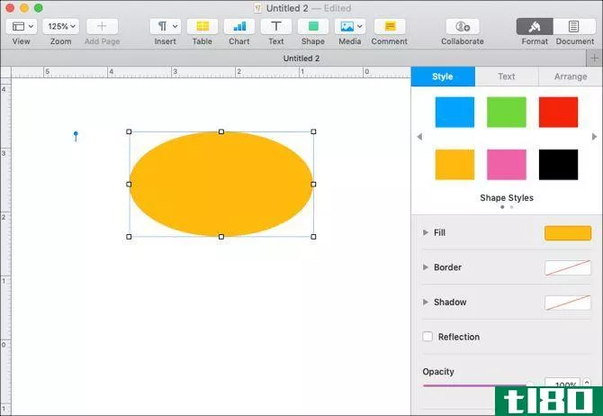 Format Shapes in Pages on Mac