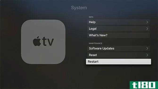 Restart Apple TV