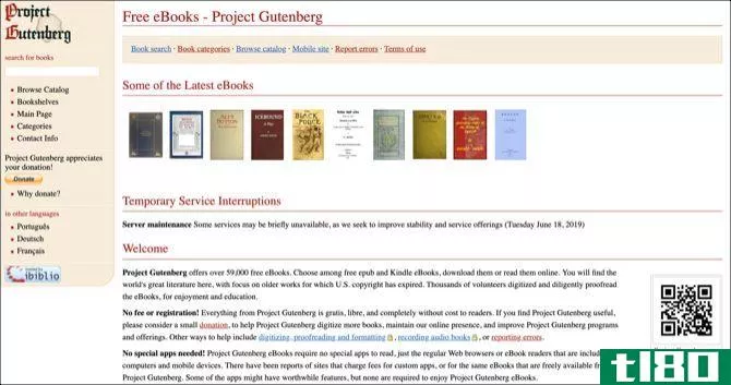 Project Gutenberg free ebooks