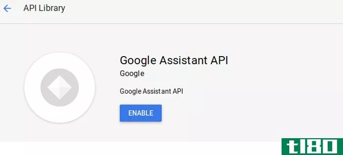 Enable the Google Assistant API