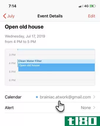 Choose Google Calendar for event in iPhone