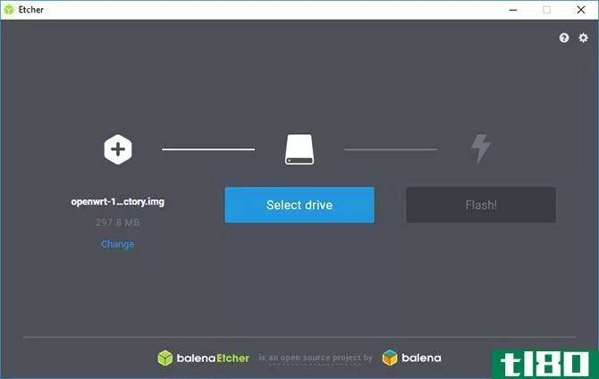 Etcher SD Flashing Tool Screen