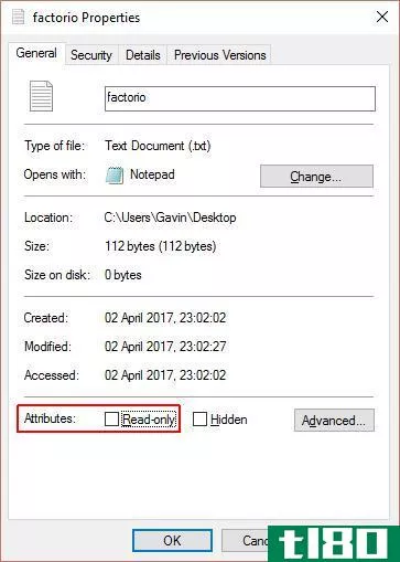 Windows file attributes