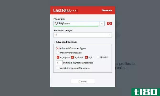 Lastpass random password generator