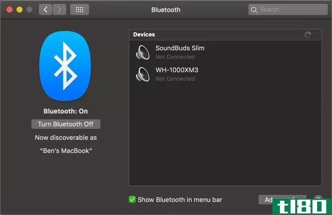 Mac Bluetooth Settings