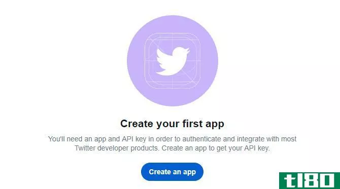 Create an app in Twitter