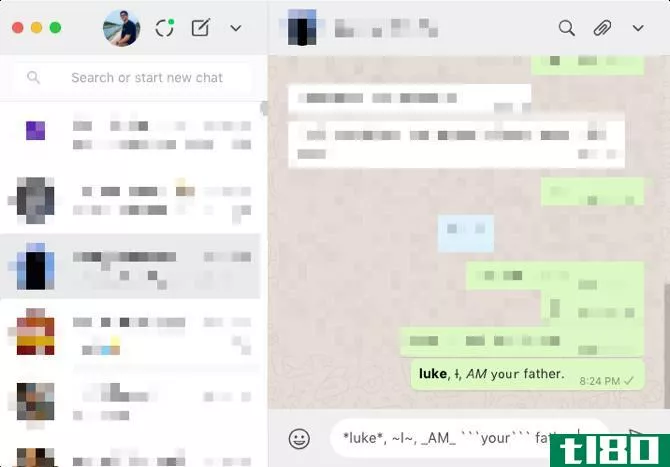 WhatsApp Desktop Text Formatting