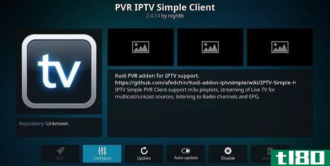 PVR IPTV Simple Client installation window