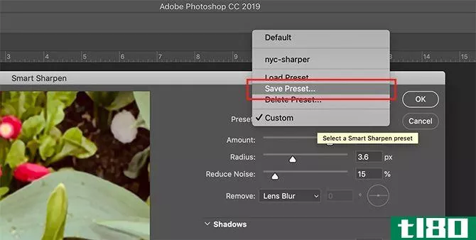 How to Sharpen Photos in Photoshop Save Preset