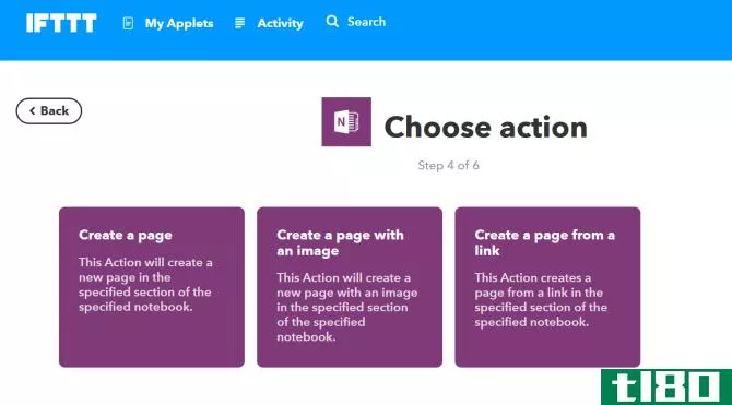 ifttt action for OneNote