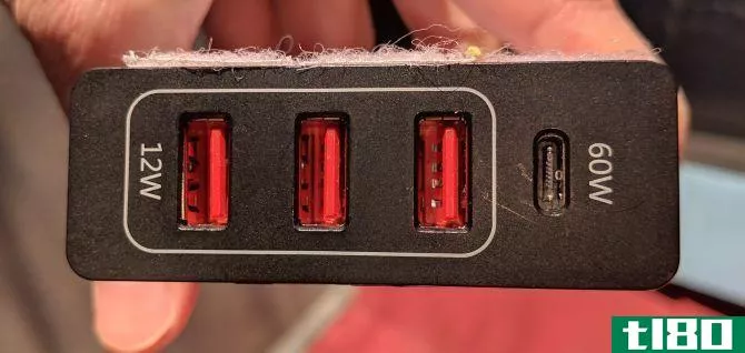 This is an image of a USB Type-C charger with multiple ports