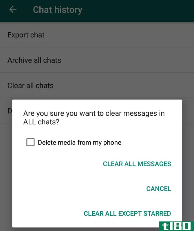 whatsapp clear chats