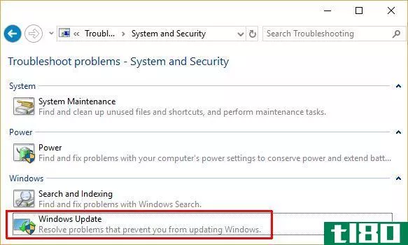 windows 10 control panel windows update troubleshooter