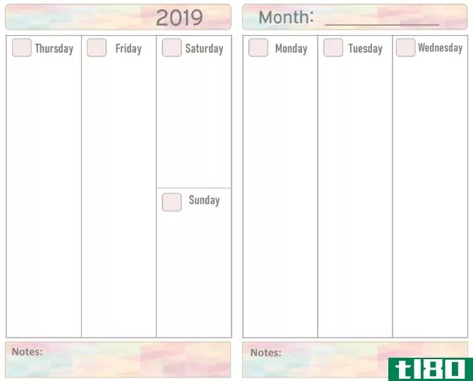Make Your Own Zone's free printable 2019 calendar