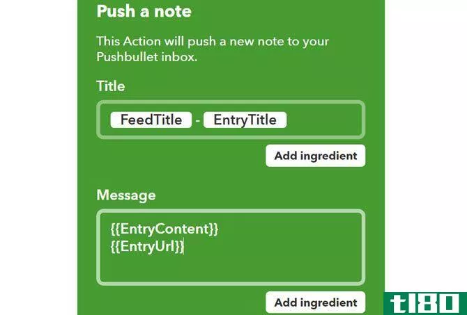 IFTTT RSS and Pushbullet applet