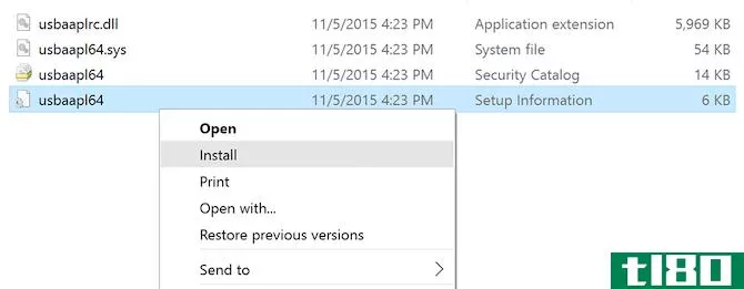 Windows 10 Apple Driver Install Files