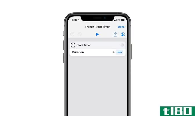 iOS 12 shortcuts french press timer