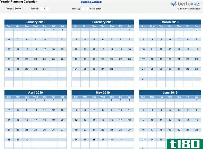 Yearly Planning Calendar Excel Template