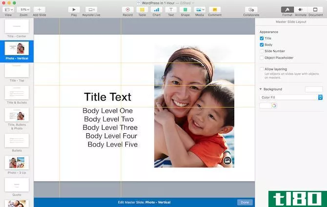 Keynote for Mac Edit Master Slides