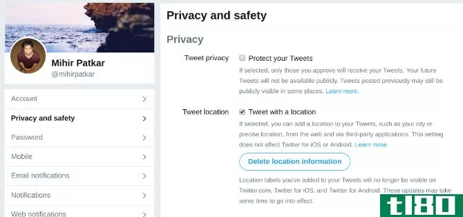 enable location services to search twitter by places