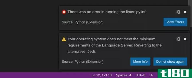 Python Extension errors in Code-OSS