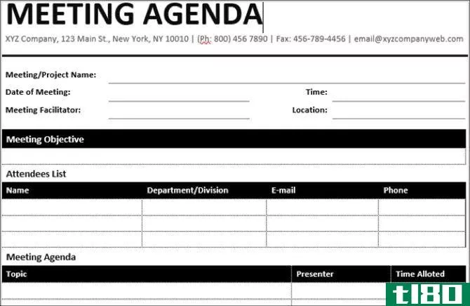 Office Templates Online Meeting Agenda Template