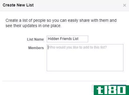 Creating a New List Facebook