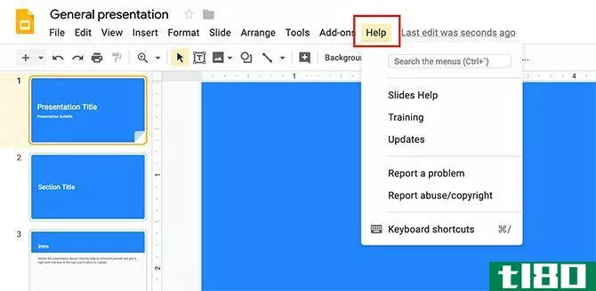 How to Create a Presentation Google Slides Help Menu