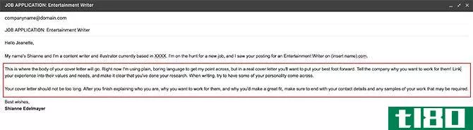 Writing a Job Application via Email Cover Letter