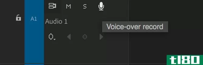 Premiere Pro voice over record button